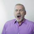Man yawning