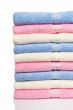 Multicolored towels stacked