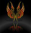 vector tribal tattoo motive on dark background