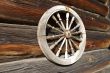 Wheel on a timbered wall