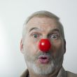 Man with red nose