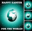 easter greeting card with globe egg