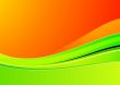 green wave on orange background for design