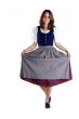 woman in Dirndl drops a curtsey