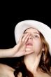 woman cries