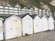 White Beach Huts on the Devon Coast