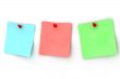 Three standard sheet attached by pins. 3D image.