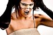Futuristic girl screaming