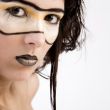 Looking mean with heavy make-up on