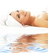 happy spa on white sand