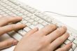 Hand on keyboard