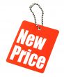 Price tag on white