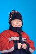 cild on a blue background