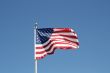 American Flag Waving In Breeze