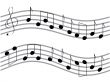 Waved music notes
