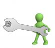 3d worker - puppet, twisting a nut