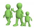 Family on walk - mum,  daddy and  child