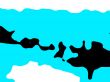 Blue sea and rocks abstract