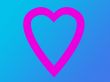 Pink heart on blue