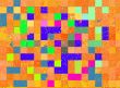 Orange with colour squares