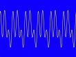 Waveform on blue