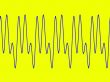 Waveform on yellow background