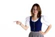 woman in Dirndl shows