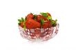 Fresh strawberry in decorative vase