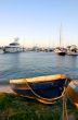 Blue Dinghy And Yachts