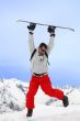 Flight with snowboard