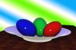 Eggs colored