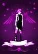 Vector frame with emo girl and hearts