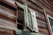 Window of old wooden house.