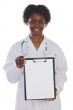 Woman doctor whit clipboard