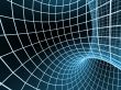 Blue abstract 3d tunnel from a grid
