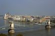 Danube and hungarian parliament and chain bridge.