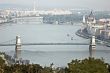 Danube and hungarian parliament and chain bridge.