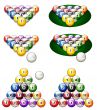  illustration of a glossy set of pool balls