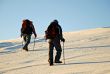 Two climbers hiking.