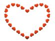The heart made of small red hearts