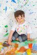 Boy playing with painting