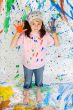 Girl playing with painting