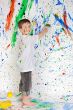 Boy playing with painting