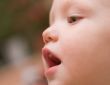 Children`s face close-up in profile