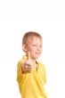 Smiling teenager show thumb up sign