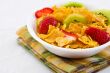 Corn Flakes with Strawberries and Kiwi Fruit