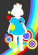 girl and rainbow