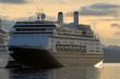 Big ship in the Beagle Channel. Port  Ushuaia.