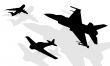 silhouettes of aircrafts