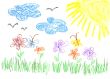 child`s  bright drawing